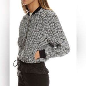 3.1 PHILLIP LIM Blk/Wht Knit Bomber Jacket Sz 0